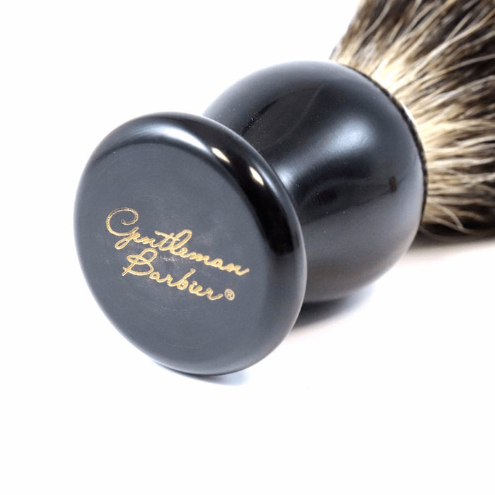 Gentleman Barbier Blaireau de Rasage | Poil Pure Badger - Corne Noire - POMGO